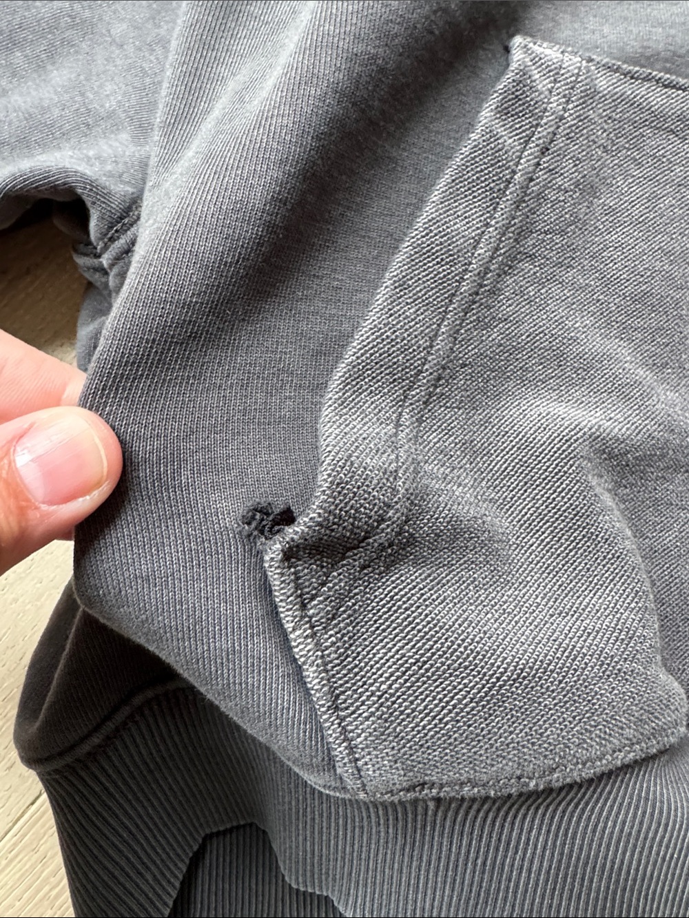 aerie Charcoal Gray Hoodie & Sweatpants Set with Distressed Accents - Picture 9 of 14